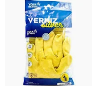 Luva de latex verniz silver m amarela volk