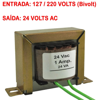 Transformador bivolt 127/220v para 24v ac 1a