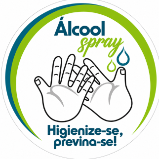 Adesivo redondo alcol spray 6cm diametro