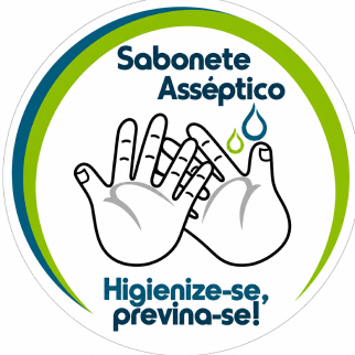 Adesivo redondo sabonete asseptico 6cm diametro