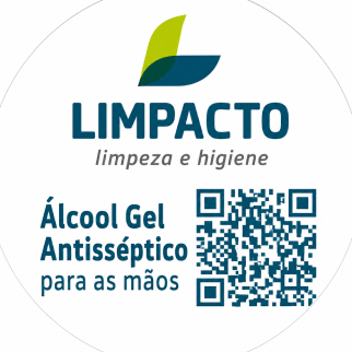 Adesivo redondo limpacto alcool gel qrcode 4x4cm
