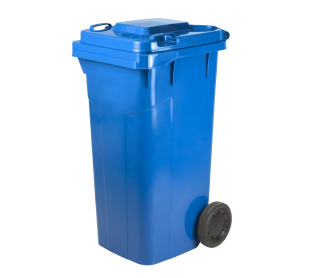 Conteiner com rodas 0120 litros azul plestin