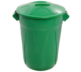Cesto plástico com tampa 040 litros verde jsn