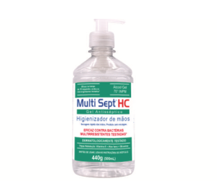 Alcool gel 500ml ref ms 500 multisept hc pump