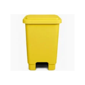 Lixeira com pedal 050 litros amarela plestin