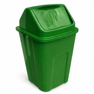 Lixeira com tampa basculante 060 litros verde tonk