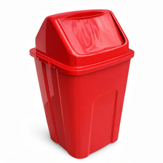 Lixeira com tampa basculante 060 litros vermelho tonk