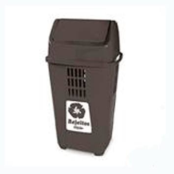 Lixeira com Tampa Basculante 050 Litros Cinza Plasvale
