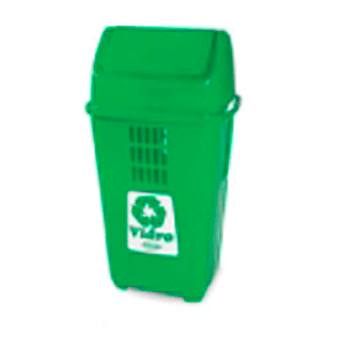 Lixeira com Tampa Basculante 050 Litros Verde Plasvale
