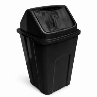 Lixeira com Tampa Basculante 060 Litros Preto Tonk