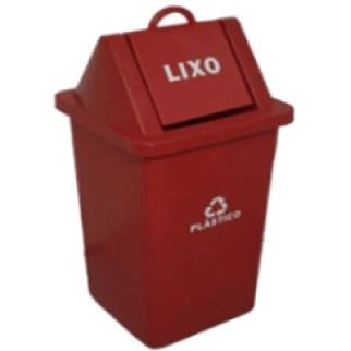 Lixeira Tampa Basculante 100 Litros Vermelha Belosch