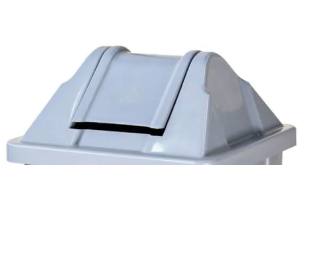 Tampa Basculante p/ Cesto 60L Quadrado Cinza