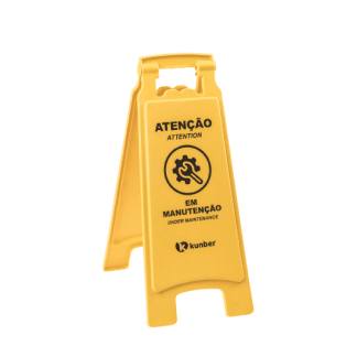 Placa Amarela de Sinalização da Kunber em Manuten?ao