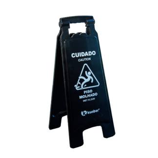 Placa de Sinalização Piso Molhado Black