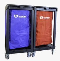 Carro Coletor de Resíduos Duplo Linha Utility - Duas Bolsas com Tampa