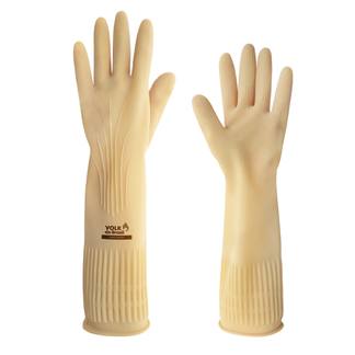 Luva de Latex Ranhurada M Amarela 1 Par Volk