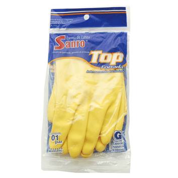 Luva de Latex Top Amarela Grande 01 Par
