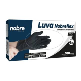 Luva de Nitrilico Preto Nobre Tamanho Medio - Caixa C/100 Unid