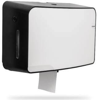Dispenser Papel Higiênico Rolão Duplo Preto/branco Quartz
