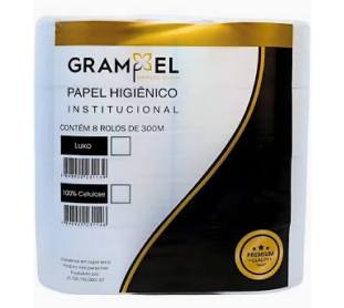 Papel Higiênico Rolão Folha Simples 8X300M Grampel