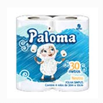 Papel Higiênico Rolinho Folha Simples 64X30M Paloma