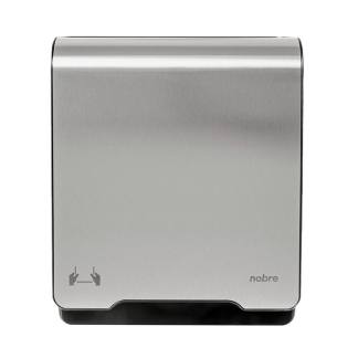 Dispenser Papel Toalha Bobina Preto com Frente em Inox Nobre