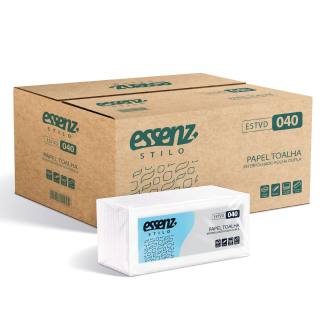 Papel Toalha Interfolha Folha Dupla 2 Dobras 2400 Folhas Essenz Stilo ESTVD040