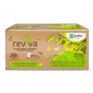Papel Toalha Interfolha Folha Dupla 2 Dobras 2400 Folhas Reviva RTI02