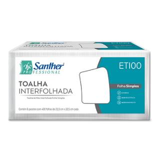 Papel Toalha Interfolha Folha Simples 3 Dobras 2400 Folhas Eco ETI00
