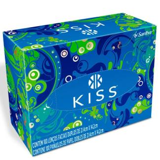 Lenco de Papel Kiss Folha Dupla Facial 100FL Ref. LKF10