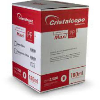 Copo PP 180ML Branco Caixa C/ 2500UN com 180 BR Cristalcopo