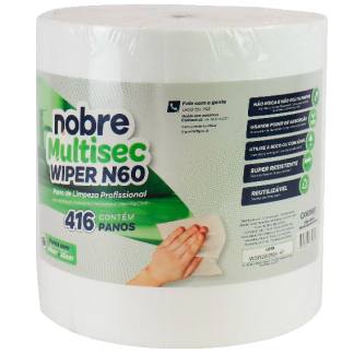 Pano de Limpeza Wiper 44CM X 35CM -rolo 416 Panos - Branco - Nobre N60