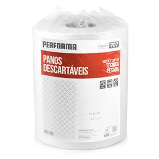 Pano Descartavel - Rolo - 300 Unidades - para Limpeza Pesada -30X34CM - Branco - Performa