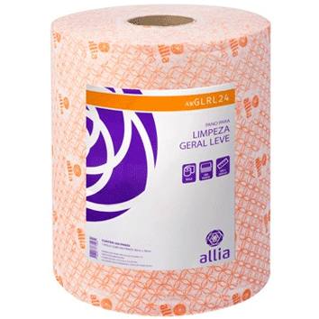Pano Descartavel - Rolo - 500 Unidades - para Limpeza Geral Leve -30X34CM - Laranja - Performa