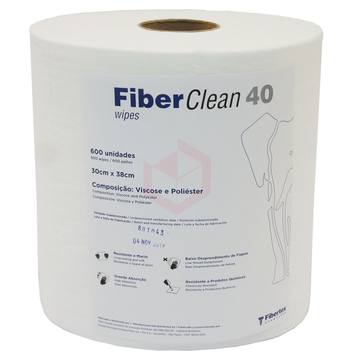 Pano Descartavel - Rolo - 600 Unidades - para Limpeza Pesada -30X34CM - Branco - Fiber Clean