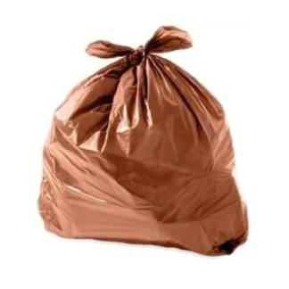 Saco para Lixo 60L Marrom 100UN 60X70 - Leve - Equiv 0,05 Julieta