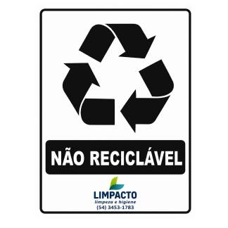Adesivo Lixo Não Reciclável p/ Coleta Seletiva 15X20CM