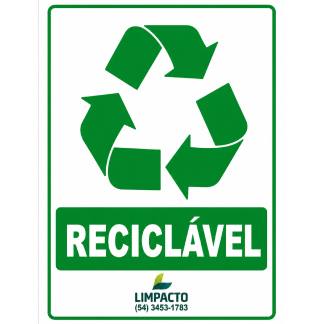 Adesivo Reciclável p/ Coleta Seletiva 15X20CM