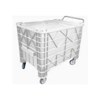 Caixa Completa (tampa, Rodas e Cabo). Capacidade: 370L. Cor:branco