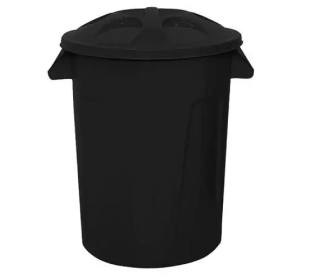 Cesto Plástico com Tampa 060 Litros Preto G Plast
