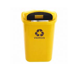 Cesto Individual 50 Litros com Haste de Metal Amarelo JSN
