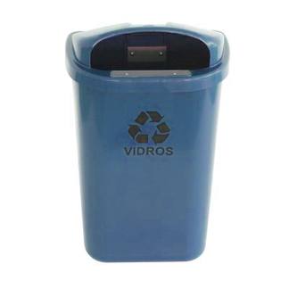 Coletor Papeleira com Suporte Plástico 050 Litros Azul JSN