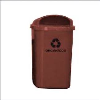 Coletor Papeleira com Suporte Plástico 050 Litros Marrom JSN