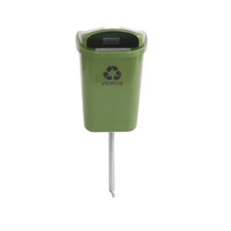 Lixeira Individual para Coleta Seletiva 50L com Poste de Parafusar ou Chumbar (haste Plástica)