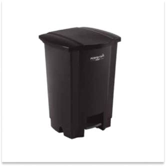 Lixeira com Pedal 017 Litros Preta Perfect