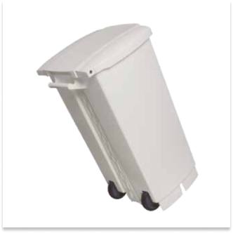 Lixeira com Pedal e Rodas 100 Litros Branca Perfect