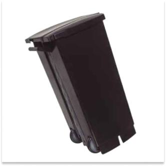 Lixeira com Pedal e Rodas 100 Litros Preta Perfect