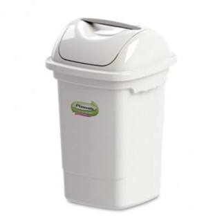 Lixeira com Tampa Basculante 014 Litros Branco Plasvale
